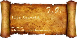 Titz Oszvald névjegykártya